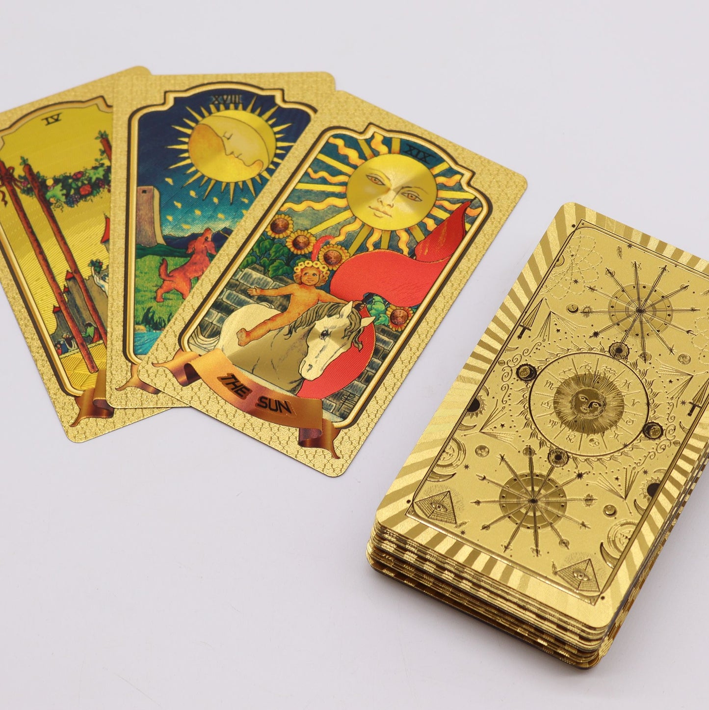 Golden Tarot Deck | 78-Card Gold Foil Tarot Set with Elegant Box & Classic Symbolism