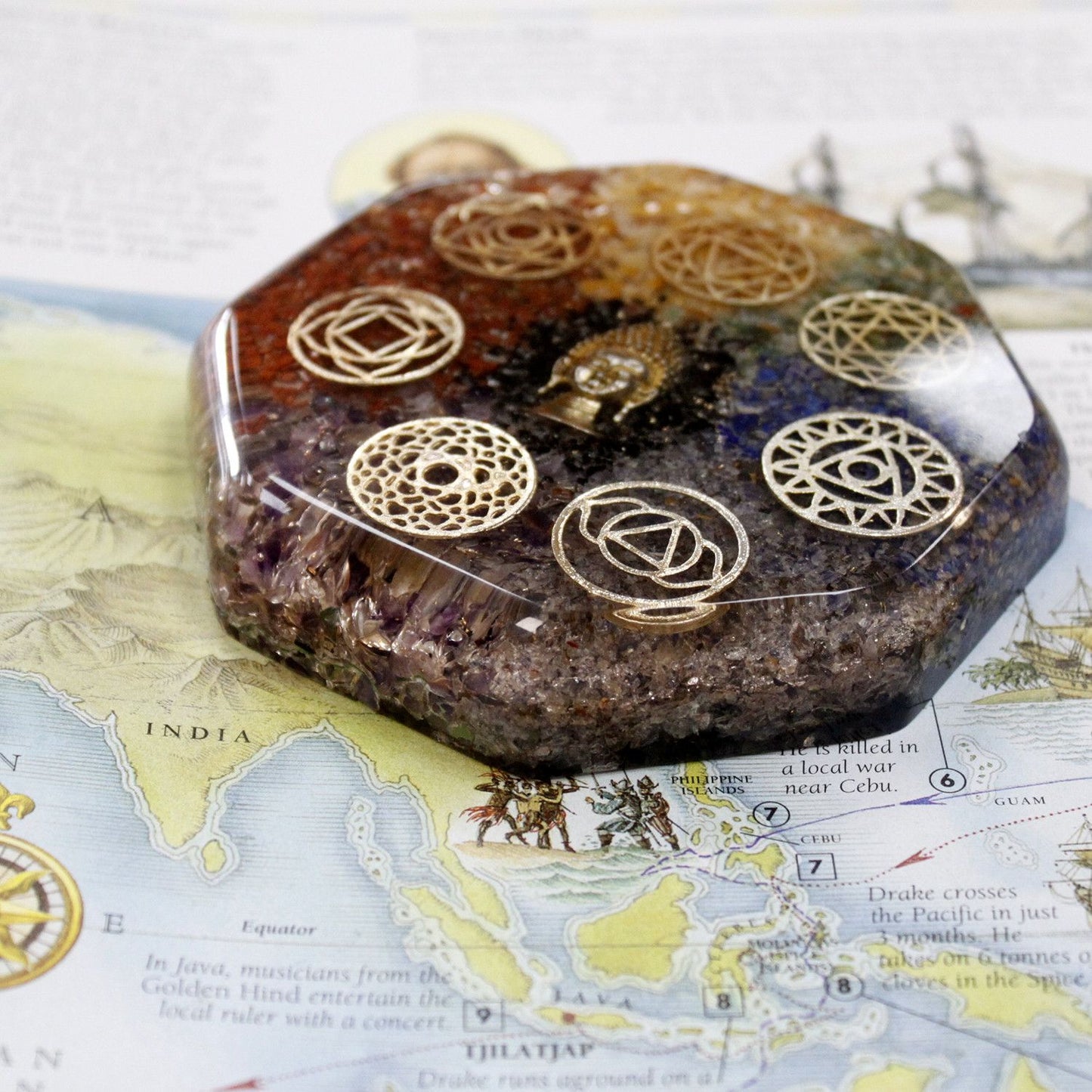 Orgonite Desk Power Pack – Buddha Chakra (Large, 11cm)