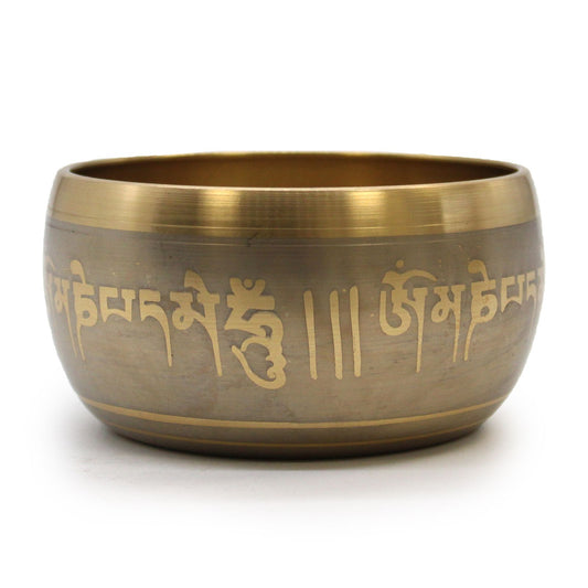 Five Buddha Singing Bowl – 11 cm Handcrafted Brass Meditation Bowl with Wooden Mallet