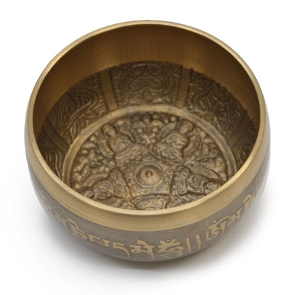 Five Buddha Singing Bowl – 11 cm Handcrafted Brass Meditation Bowl with Wooden Mallet