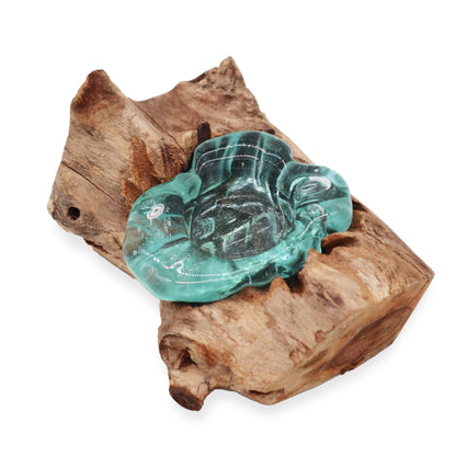 Molten Glass Candle Holder on Gamal Wood – Single
