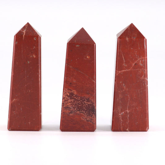 Gemstone Obelisk Points – Red Jasper (Approx. 5cm) | Vitality, Courage & Grounding
