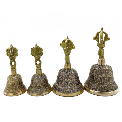 Small Tibetan Tingsha Bell – 5×11cm Handcrafted with Sacred Symbols