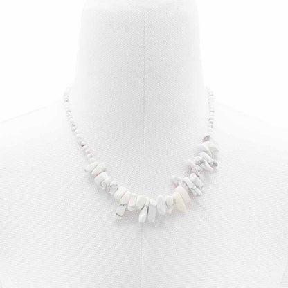 Longstone Gem Necklace – White Jasper | Calming Crystal Pendant for Balance & Clarity