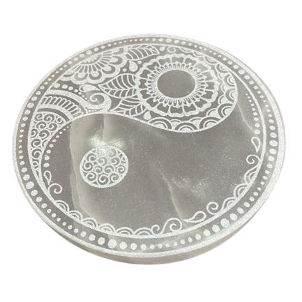 Large Selenite Charging Plate – 18cm Feng Shui Design