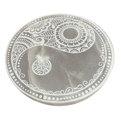 Large Selenite Charging Plate – 18cm Feng Shui Design