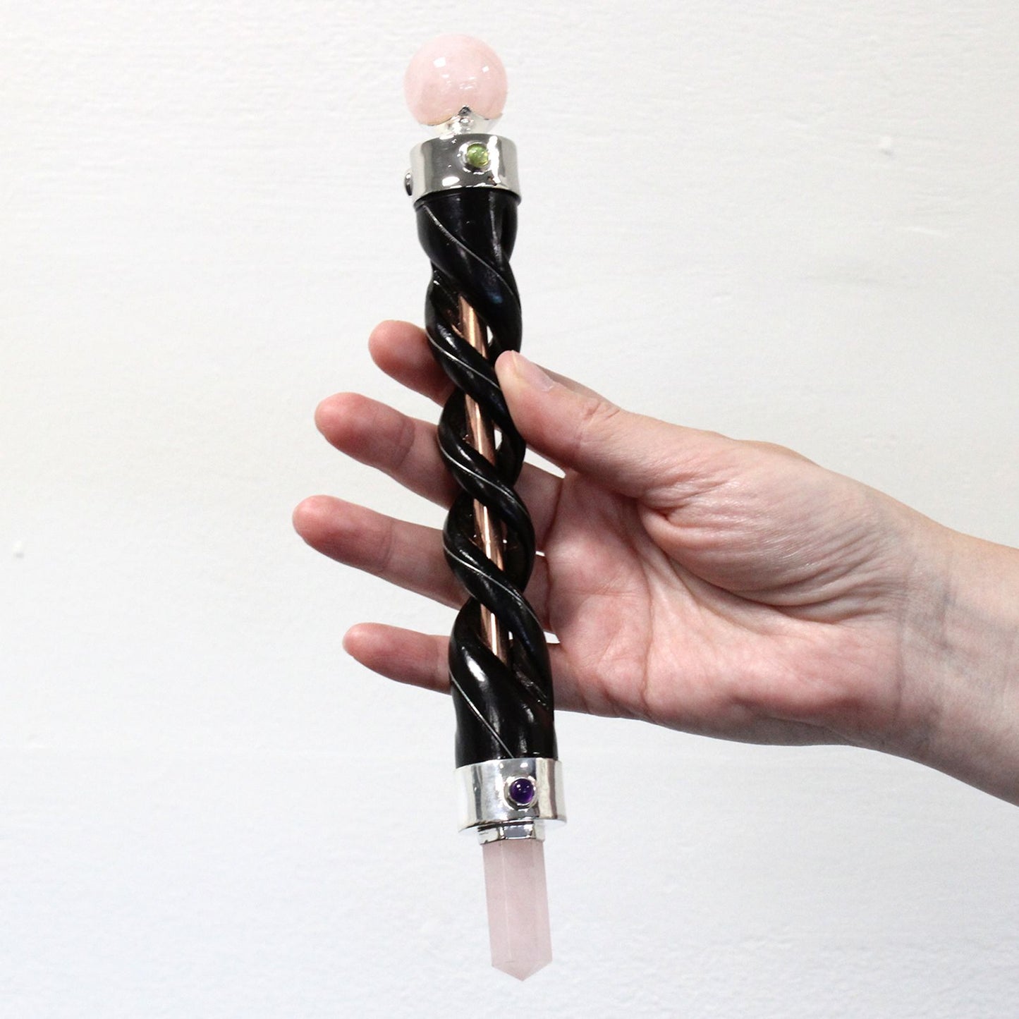 Amethyst & Copper Energy Spiral – Meditation and Reiki Crystal Sculpture