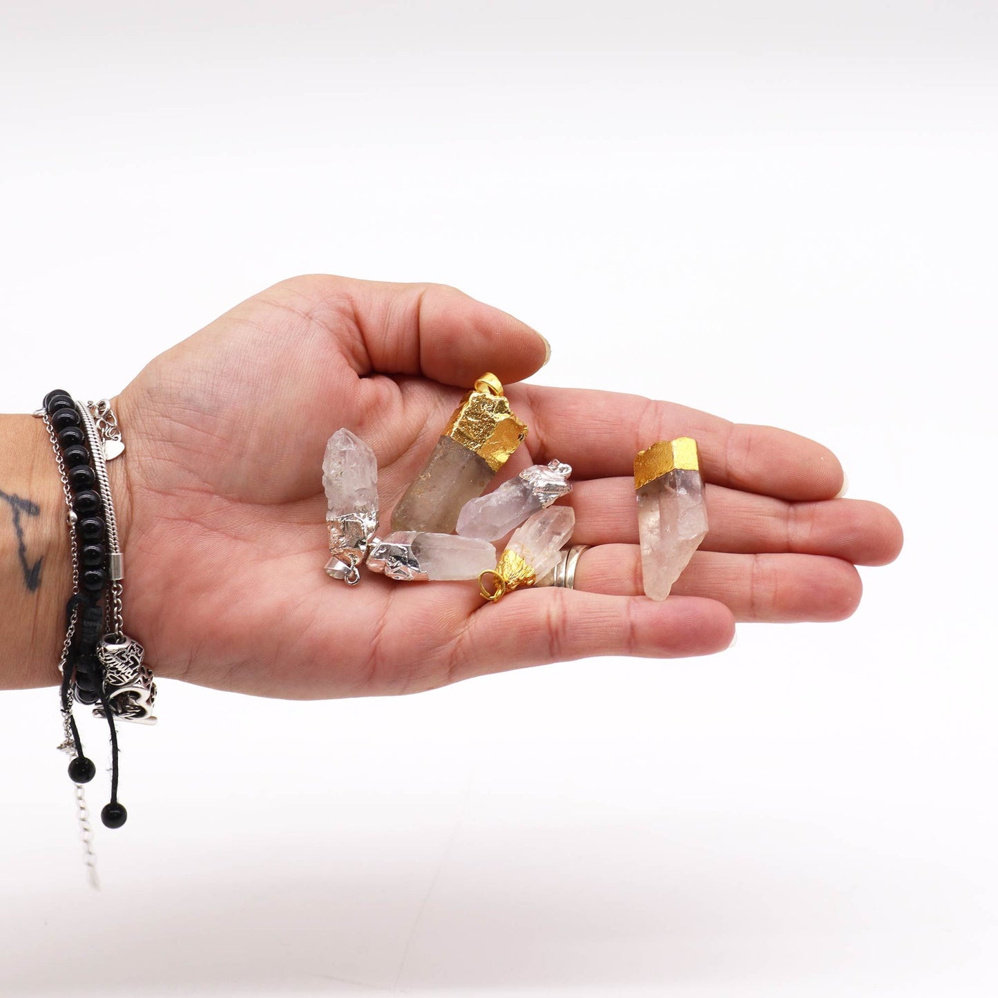 Clear Quartz Pendant – Gold or Silver Plated (Natural Crystal)