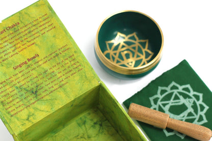 Heart Chakra Singing Bowl – Green, Rose Quartz Energy (Anahata)