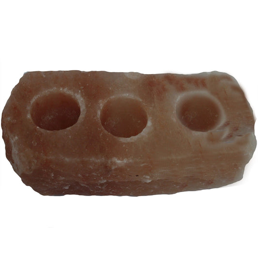 Natural Himalayan Salt Candle Holder – 3 Holes