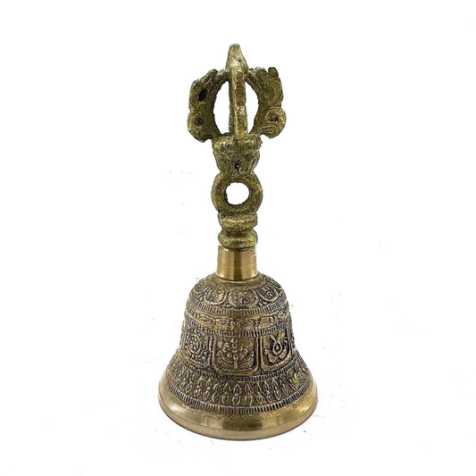 Medium Tibetan Tingsha Bell – 6×11.5cm Handcrafted with Sacred Symbols