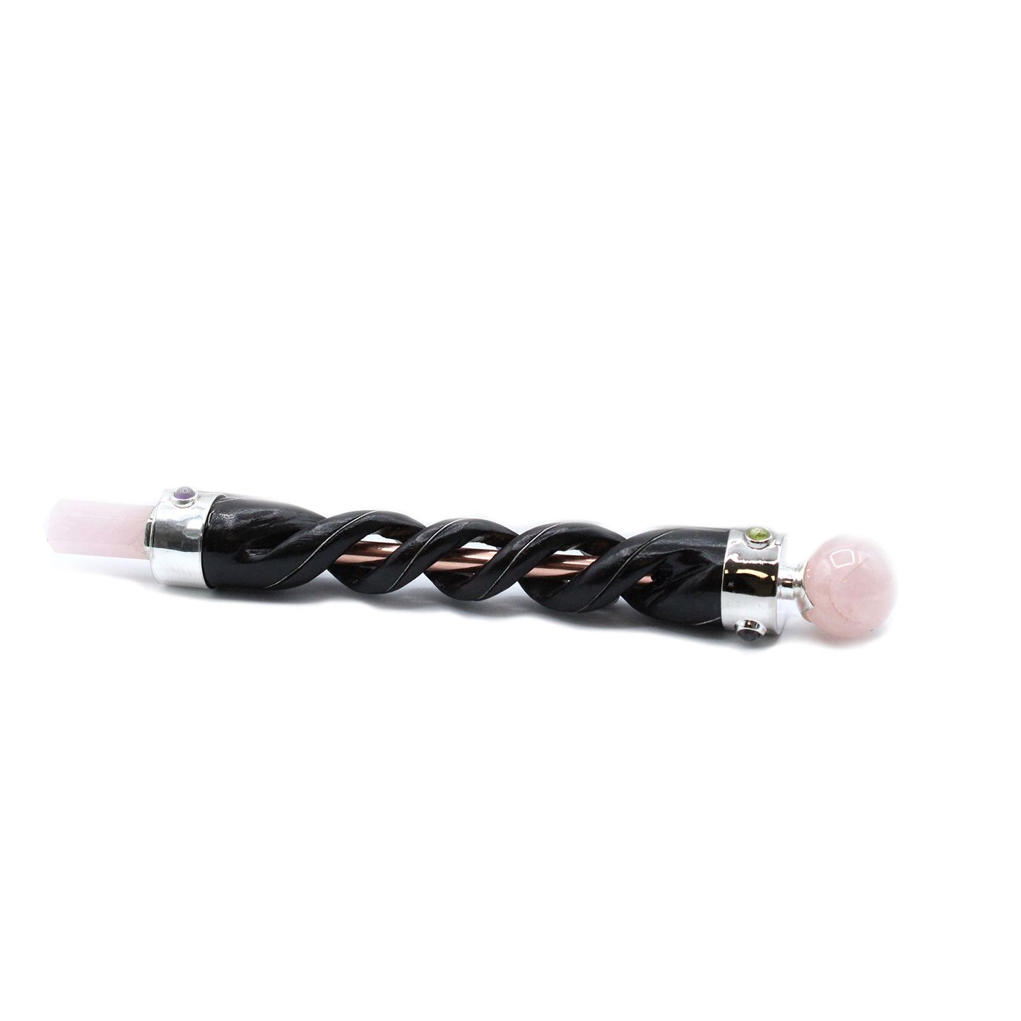 Rose Quartz & Copper Energy Spiral – Handcrafted Meditation and Reiki Crystal