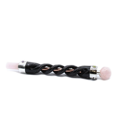 Rose Quartz & Copper Energy Spiral – Handcrafted Meditation and Reiki Crystal