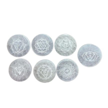 Selenite Charging Plates – Chakra Set of 7