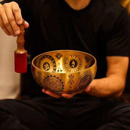 Pure Brass Etched Yogi Bowls – Set of 4