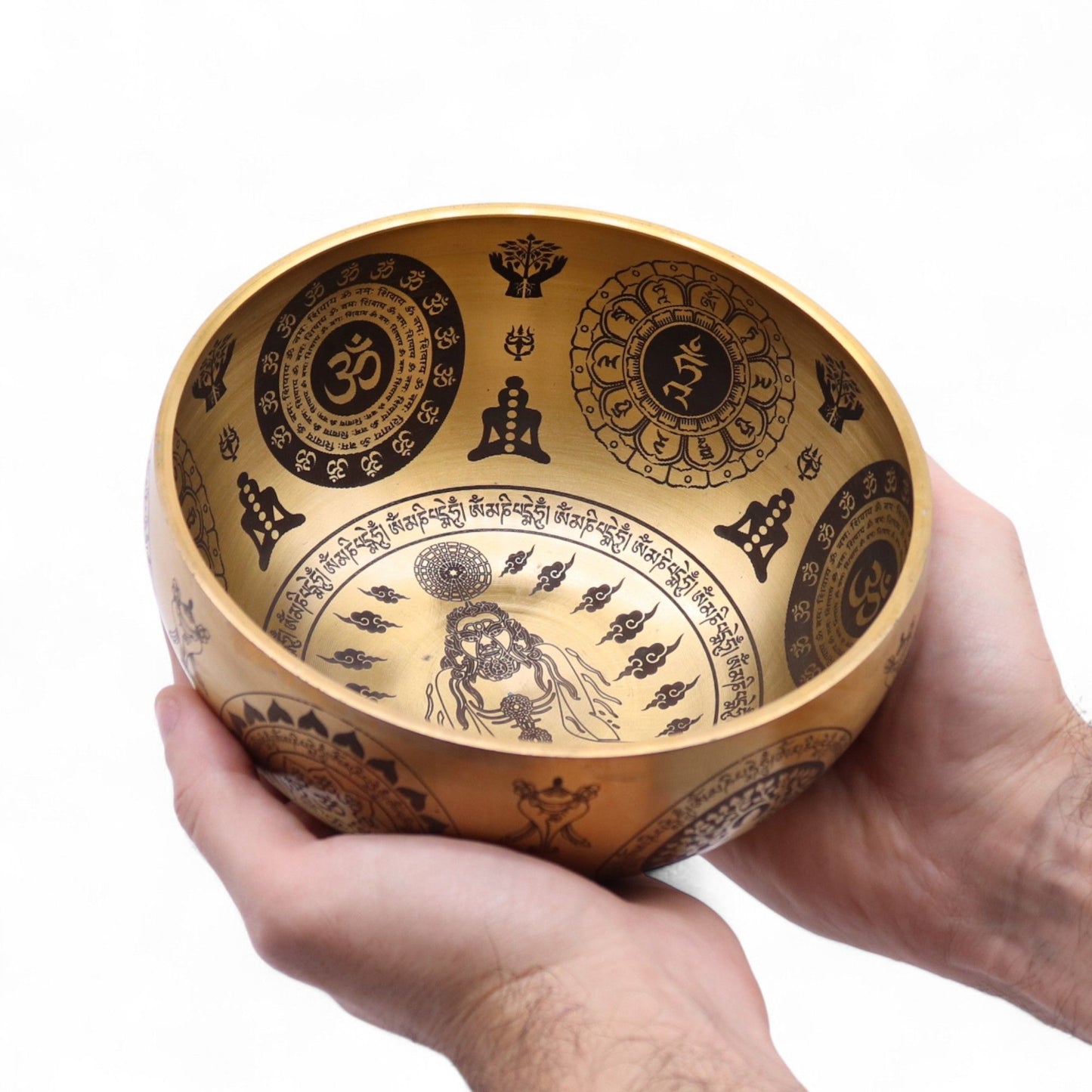 Pure Brass Etched Yogi Bowls – Set of 4