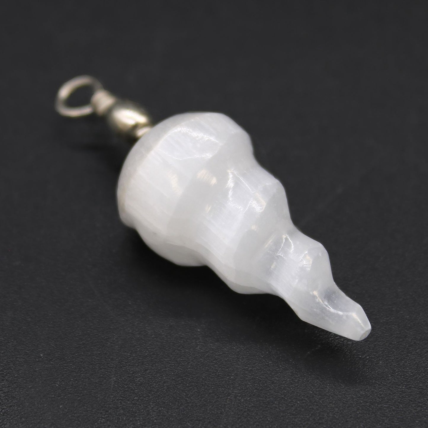 Selenite Spiral Pendant – Energy Flow, Spiritual Awakening & Aura Cleansing Necklace