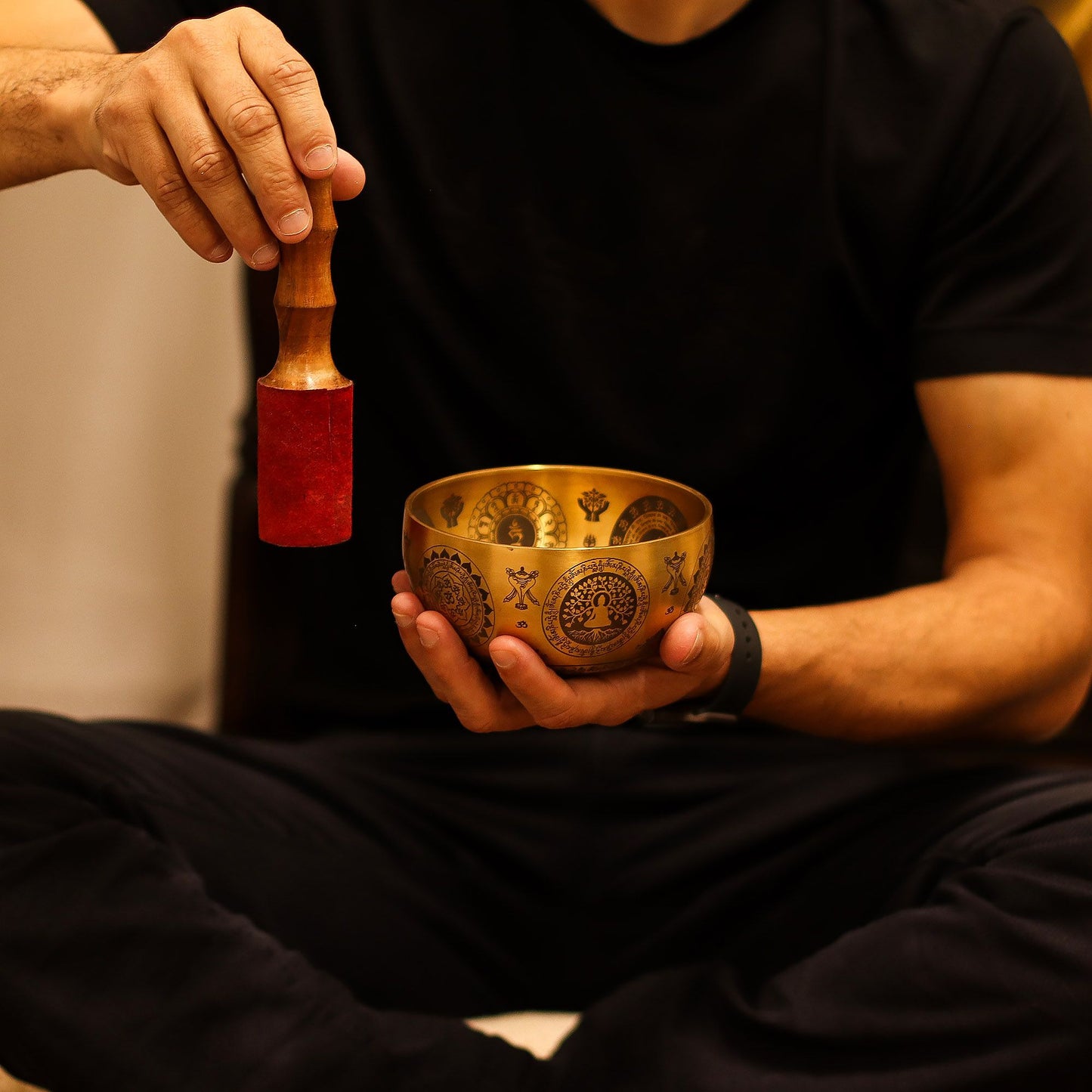 Pure Brass Etched Yogi Bowls – Set of 4