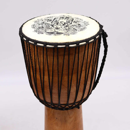 Hamsa Wide Top Djembe Drum – 22cm | Sacred Rhythm, Protection & Good Fortune