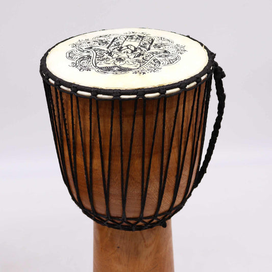 Hamsa Wide Top Djembe Drum – 22cm | Sacred Rhythm, Protection & Good Fortune