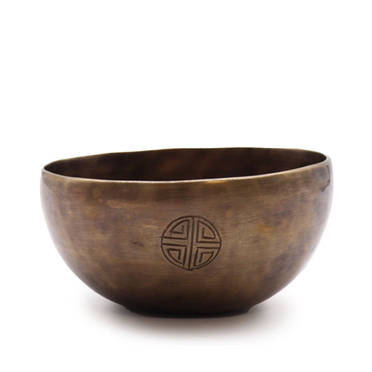 Medium Indian Moon Phase Singing Bowl – 15cm, Handcrafted Brass Meditation Bowl (750g)
