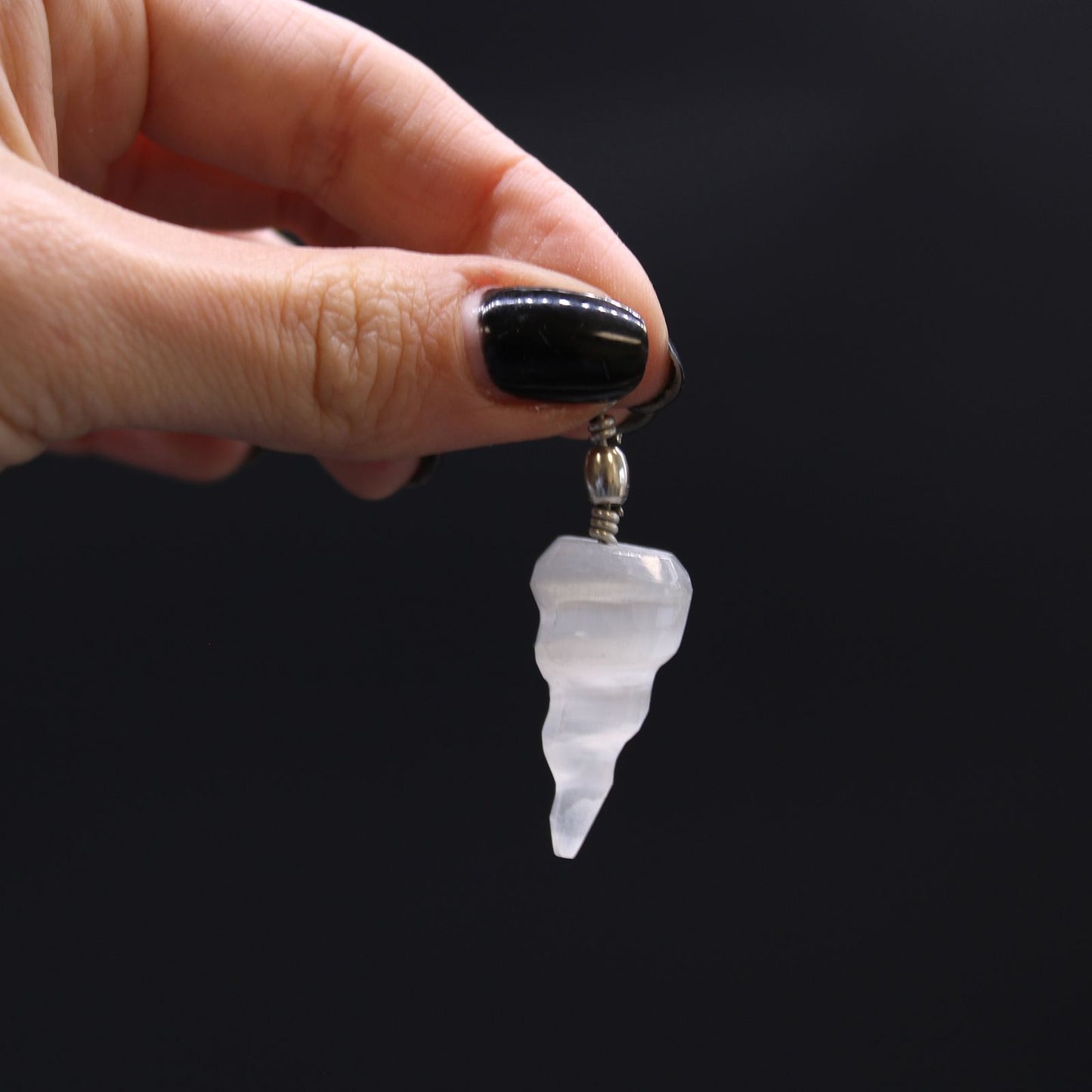 Selenite Spiral Pendant – Energy Flow, Spiritual Awakening & Aura Cleansing Necklace