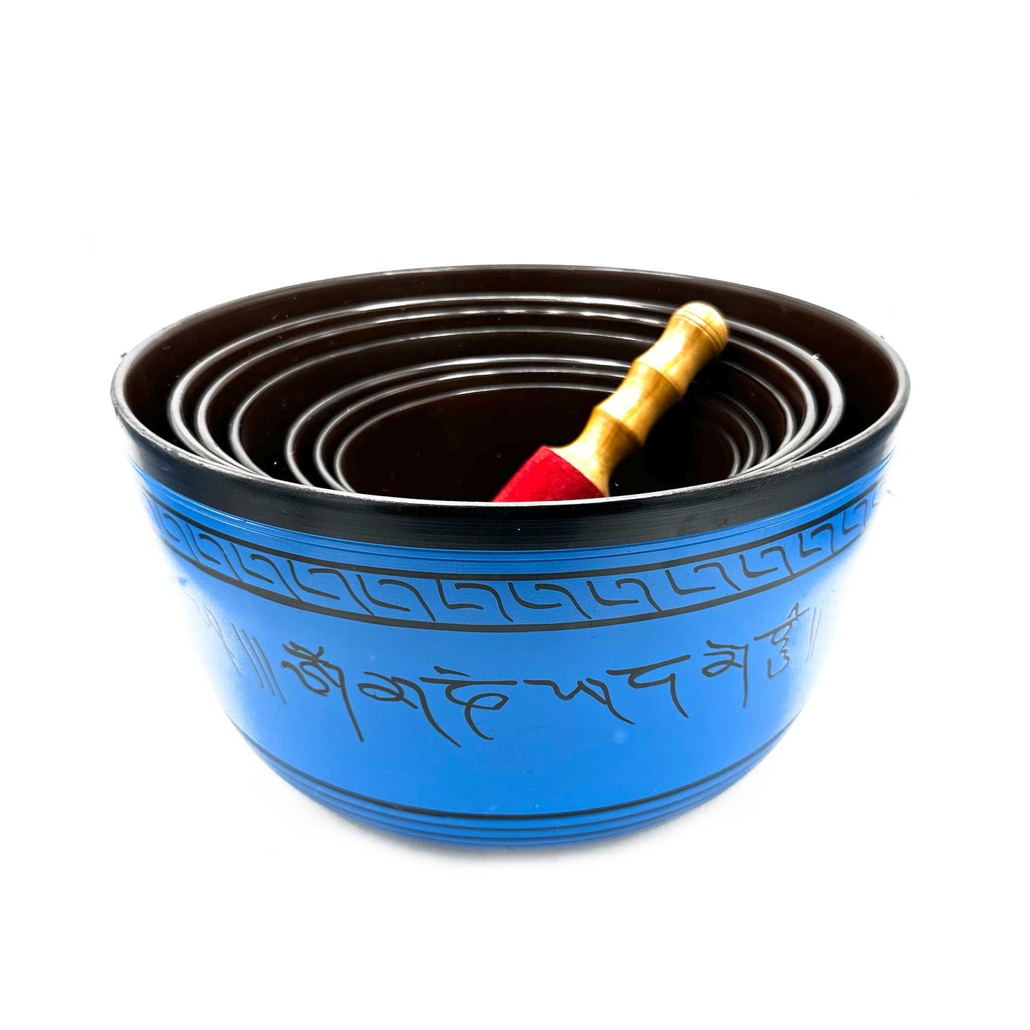 Small Chakra Singing Bowl Set (7 Pieces, 14–22cm) – Handcrafted Brass Meditation Bowls