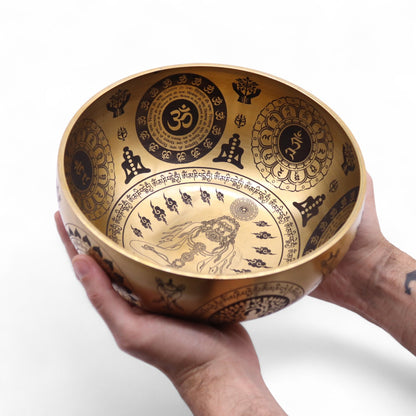 Pure Brass Etched Yogi Bowls – Set of 4