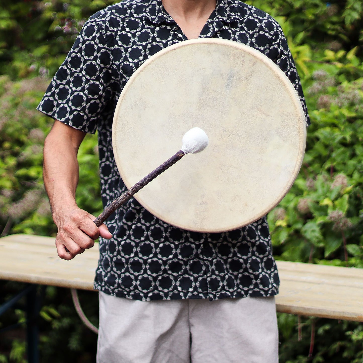 Spirit of the Bear – Shaman Drum & Stick | Tunable 40cm Ritual Instrument