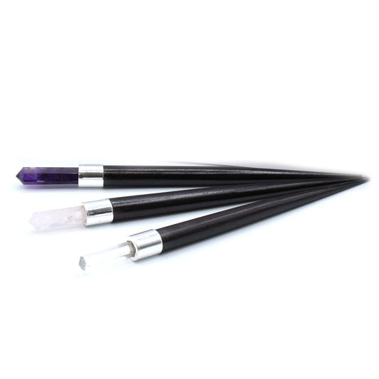 Simple Pointed Healing Wand – Rose Quartz, Rock Quartz & Amethyst