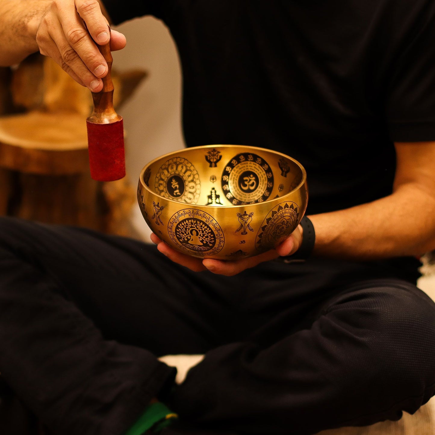 Pure Brass Etched Yogi Bowls – Set of 4