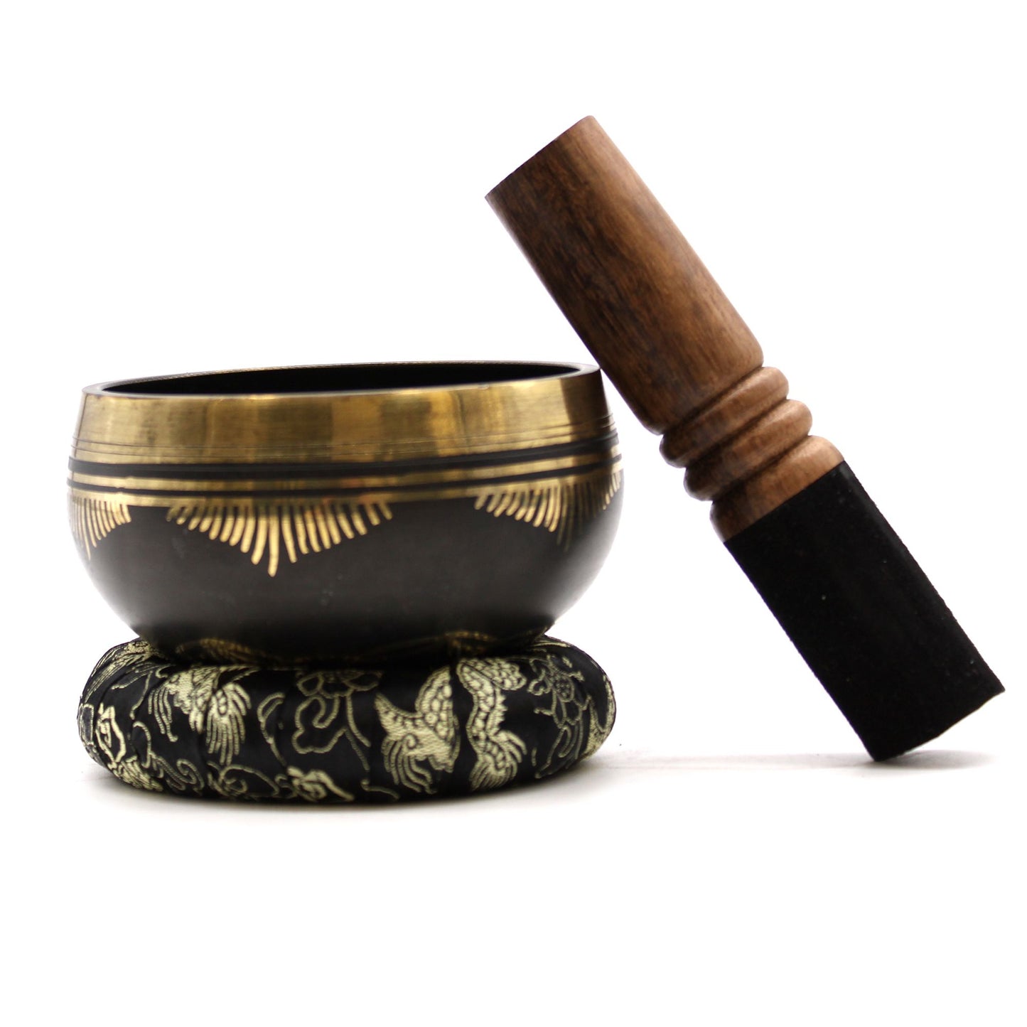 Flower of Life Singing Bowl Set – 9cm Handmade with Mallet, Cushion & Case (715Hz)