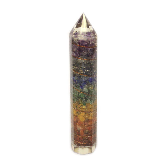 Orgonite Power Wand – 15cm with Copper & Gemstone Chips