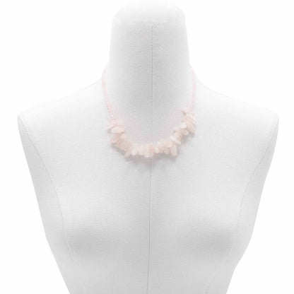 Longstone Gem Necklace – Rose Quartz | Crystal Pendant for Love, Calm & Emotional Healing
