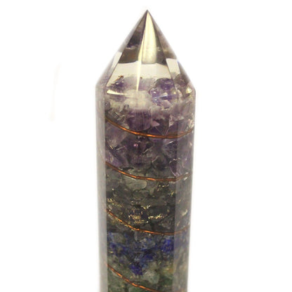 Orgonite Power Wand – 15cm with Copper & Gemstone Chips