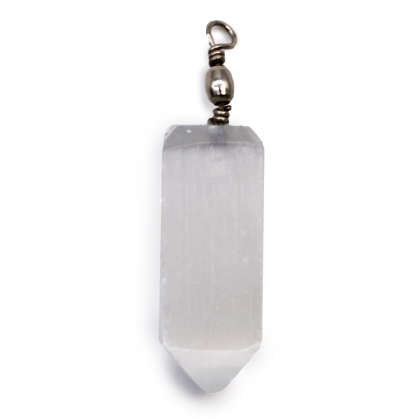 Selenite Obelisk Pendant – Focus, Balance & Spiritual Protection Crystal Necklace