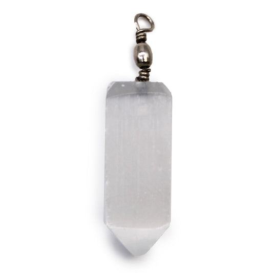 Selenite Obelisk Pendant – Focus, Balance & Spiritual Protection Crystal Necklace