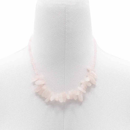 Longstone Gem Necklace – Rose Quartz | Crystal Pendant for Love, Calm & Emotional Healing