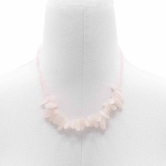 Longstone Gem Necklace – Rose Quartz | Crystal Pendant for Love, Calm & Emotional Healing