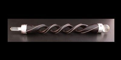 Wooden Healing Stick – Spiral Carving