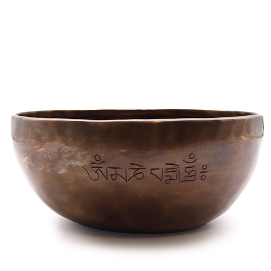 Extra Large Indian Moon Phase Singing Bowl – 22 cm Handcrafted Brass Meditation Bowl (1500 g)
