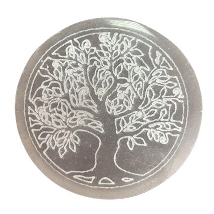 Selenite Charging Plate – 8cm Tree of Life