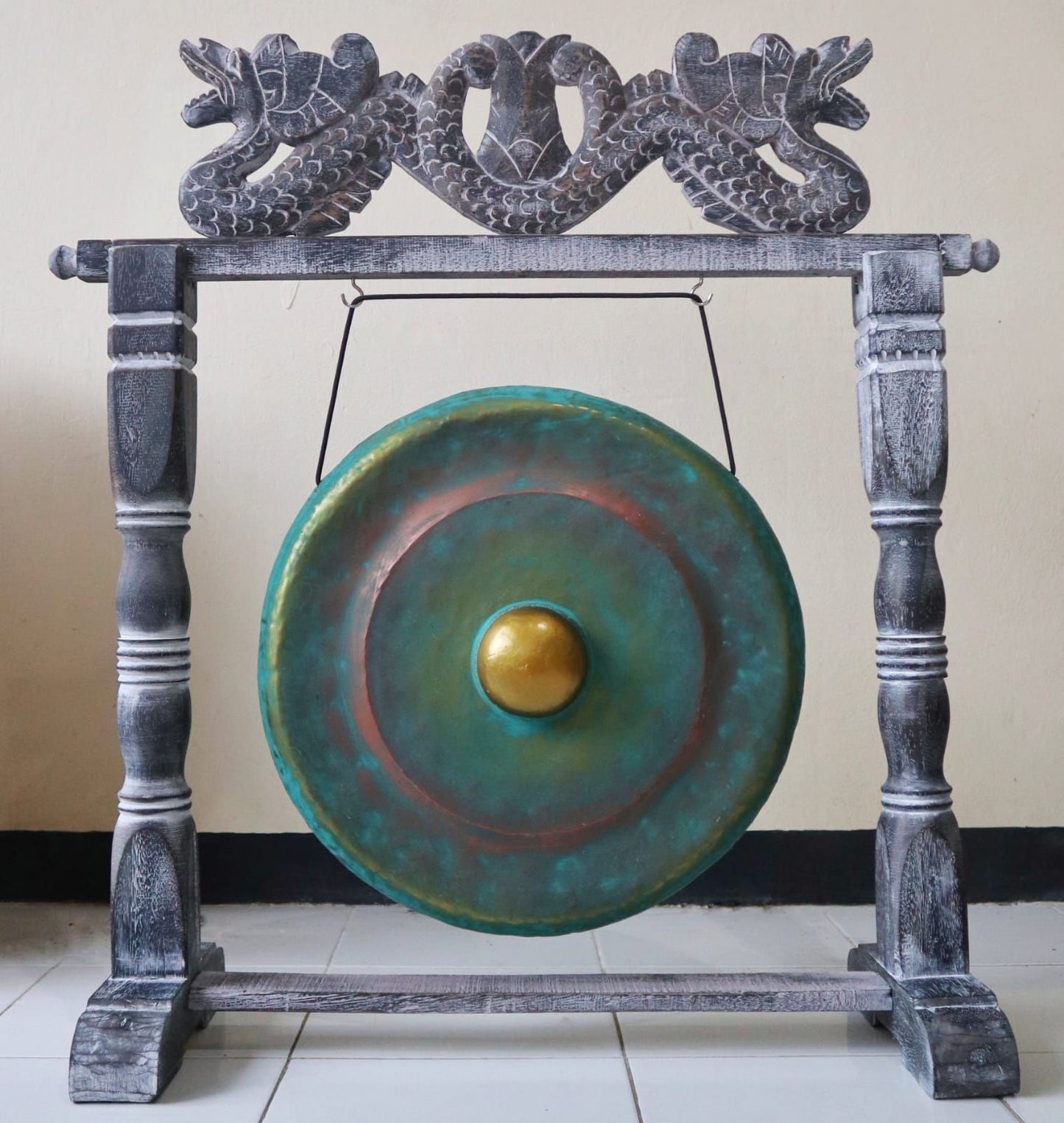Small Gong in Stand – 25cm Greenwash | Handmade in Bali