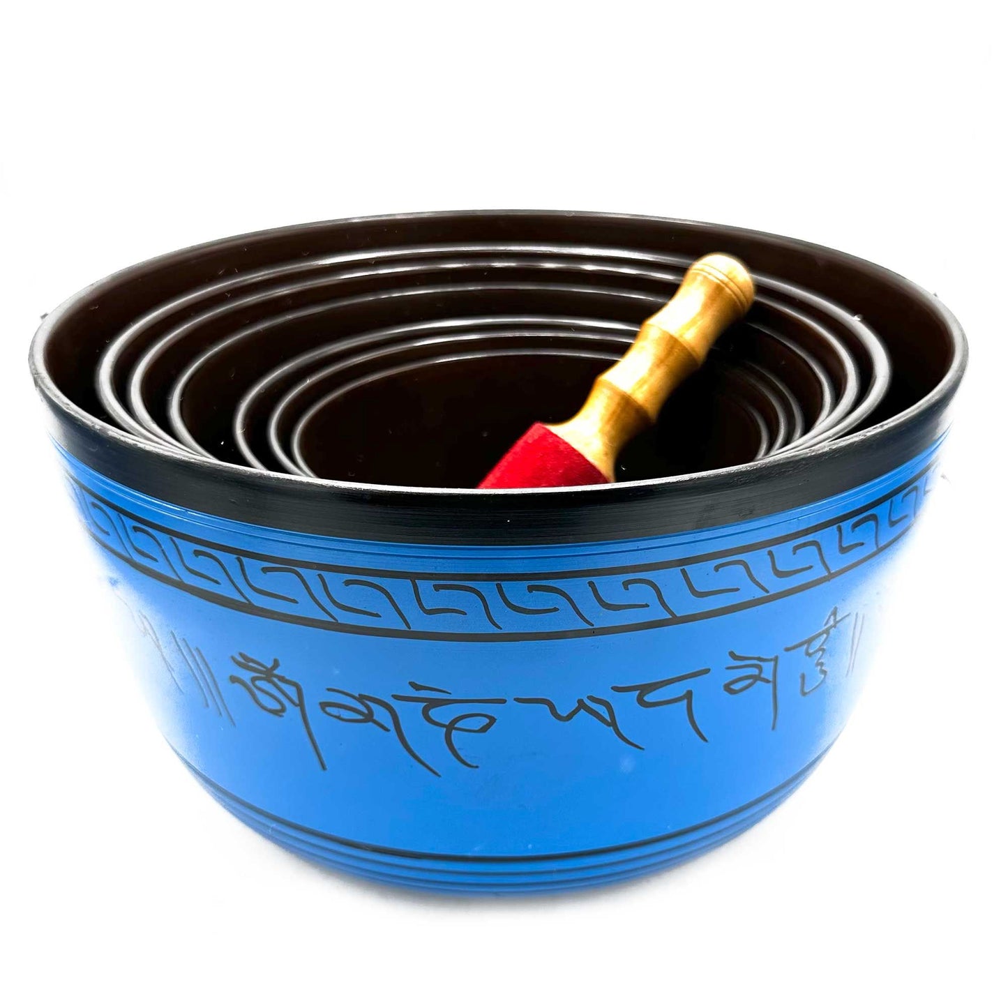 Large Chakra Singing Bowl Set (7 Pieces, 19.5–35cm) – Handcrafted Brass Sound Bowl Collection