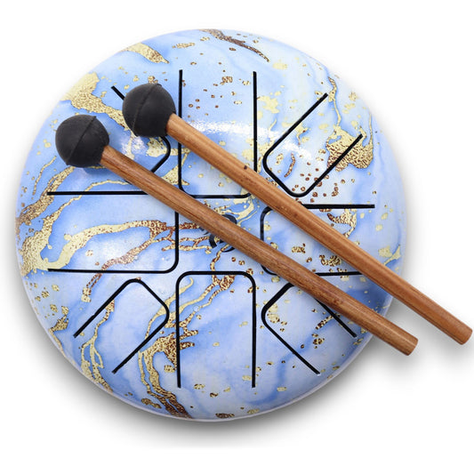 Medium Hapi Drum – Blue Sky 22x18cm | Handpan Style Tongue Drum for Meditation & Music