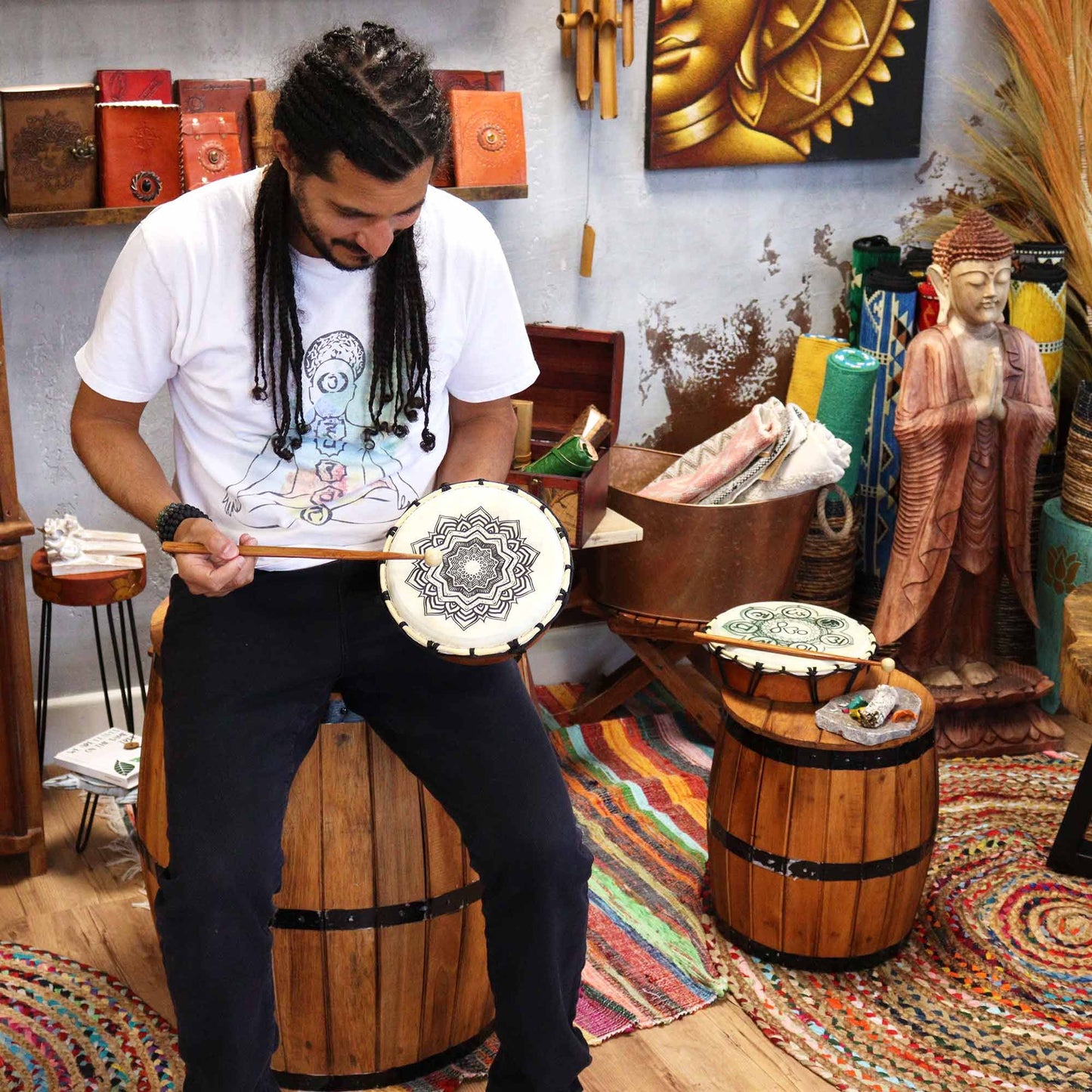 Mandala Shamanic Drum – 20cm | Sacred Geometry, Rhythm & Meditation