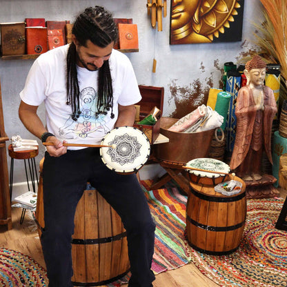 Mandala Shamanic Drum – 20cm | Sacred Geometry, Rhythm & Meditation