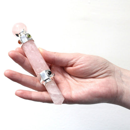 Rose Quartz Energy Point – Polished Hexagonal Meditation Stone