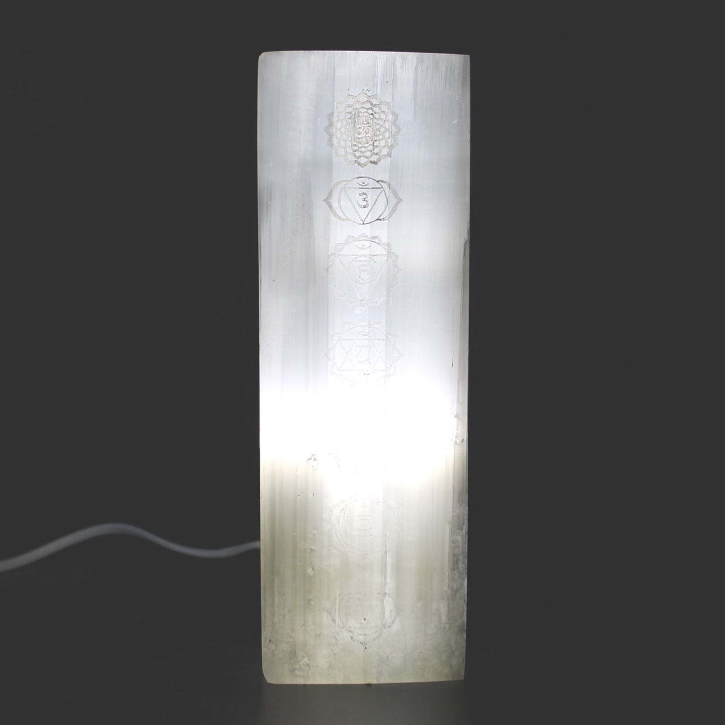 Selenite Chakra Lamp 25cm – Natural Crystal Light for Calm & Home Décor