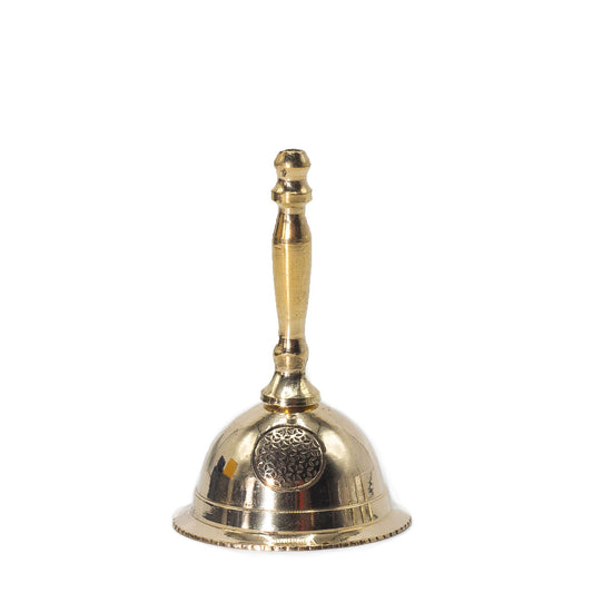 Small Altar Brass Bell – Flower of Life | Harmony, Creation & Sacred Sound